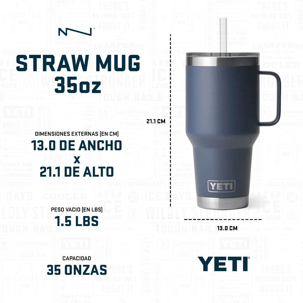 21071501821 TERMO RAMBLER 35oz STRAW MUG CHARTREUSE MARCA YETI