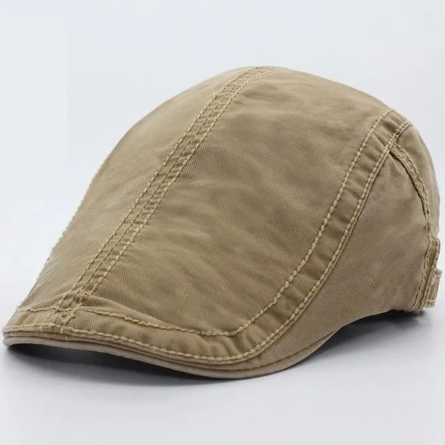 6 Colours Classic Solid Casual Retro Fashion Cotton Visor Berets for Men