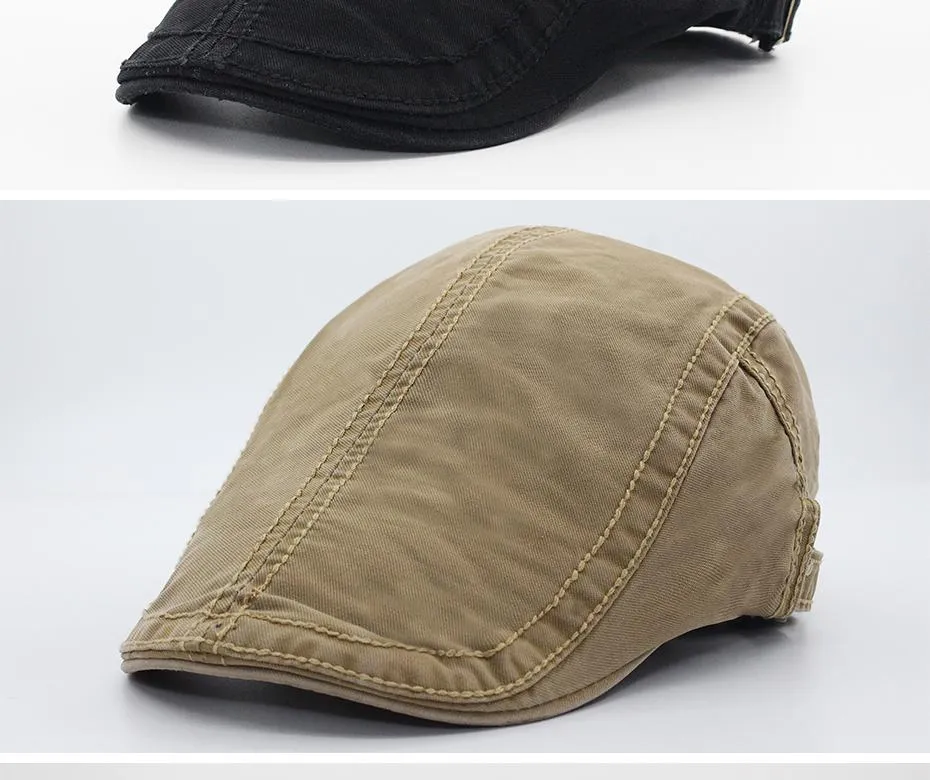 6 Colours Classic Solid Casual Retro Fashion Cotton Visor Berets for Men