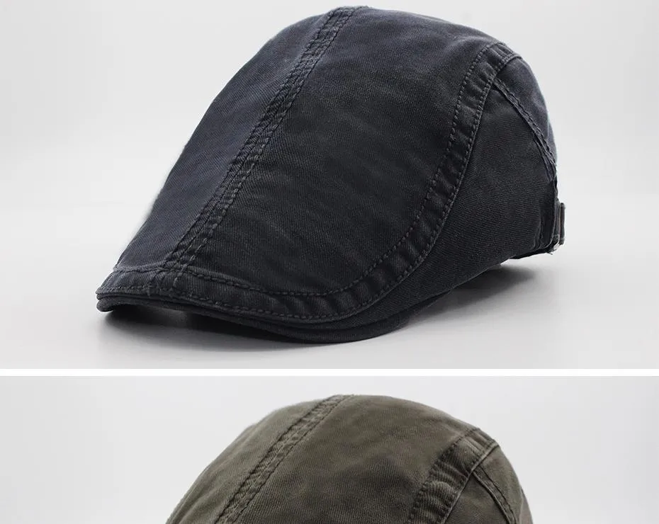 6 Colours Classic Solid Casual Retro Fashion Cotton Visor Berets for Men