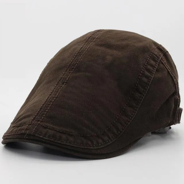 6 Colours Classic Solid Casual Retro Fashion Cotton Visor Berets for Men