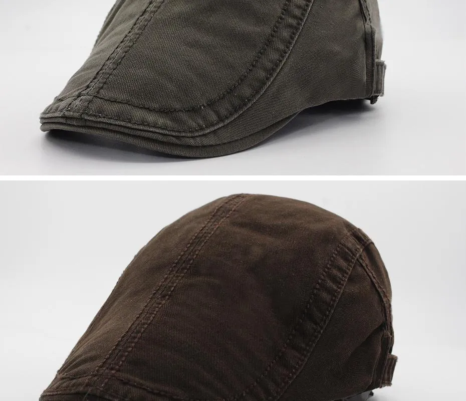 6 Colours Classic Solid Casual Retro Fashion Cotton Visor Berets for Men