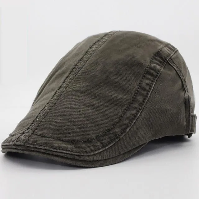 6 Colours Classic Solid Casual Retro Fashion Cotton Visor Berets for Men