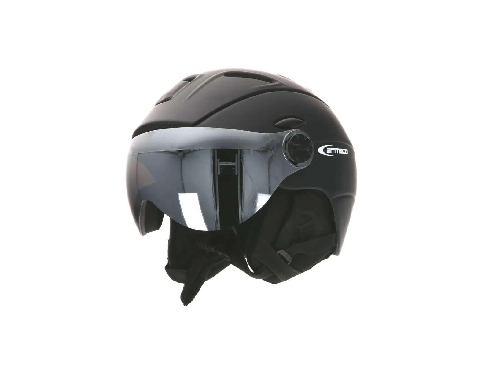 Ammaco 12 Vent Visor Ski Helmet Black With Fidlock Magnetic Clasp