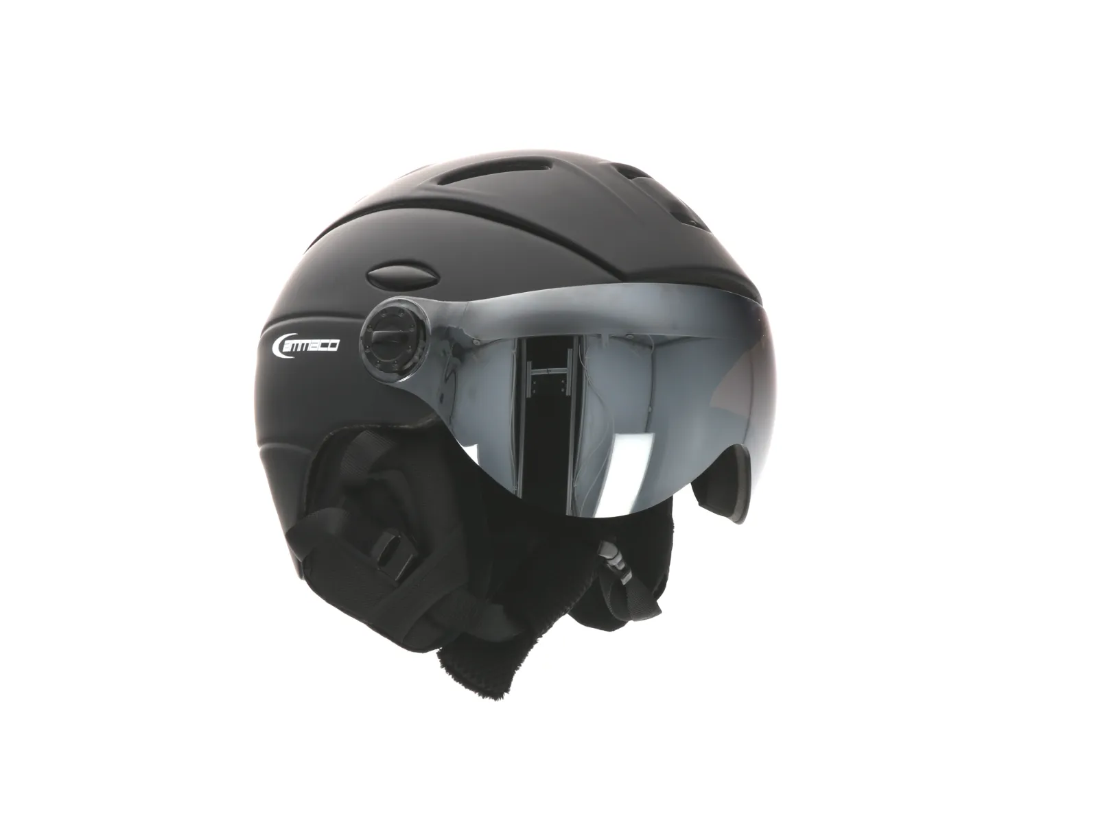 Ammaco 12 Vent Visor Ski Helmet Black With Fidlock Magnetic Clasp