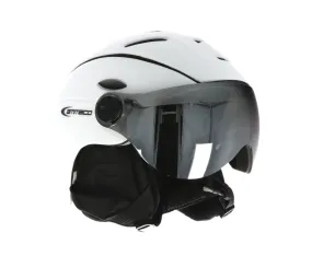 Ammaco 12 Vent Visor Ski Helmet White With Fidlock Magnetic Clasp