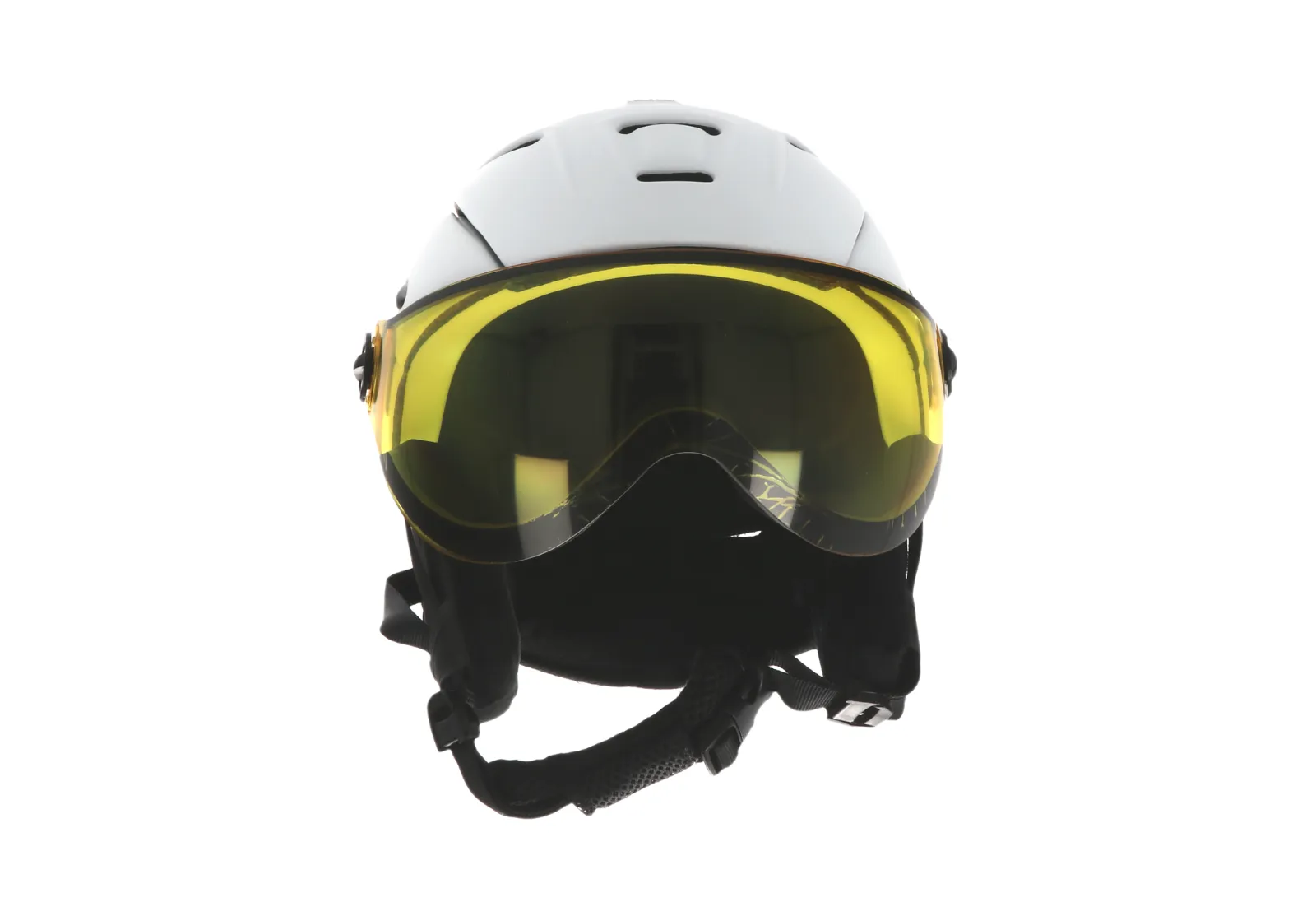 Ammaco 12 Vent Visor Ski Helmet White With Fidlock Magnetic Clasp