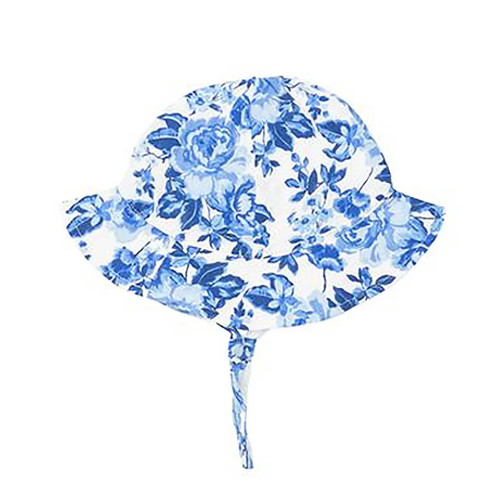 Angel Dear Sun Hat Roses in Blue