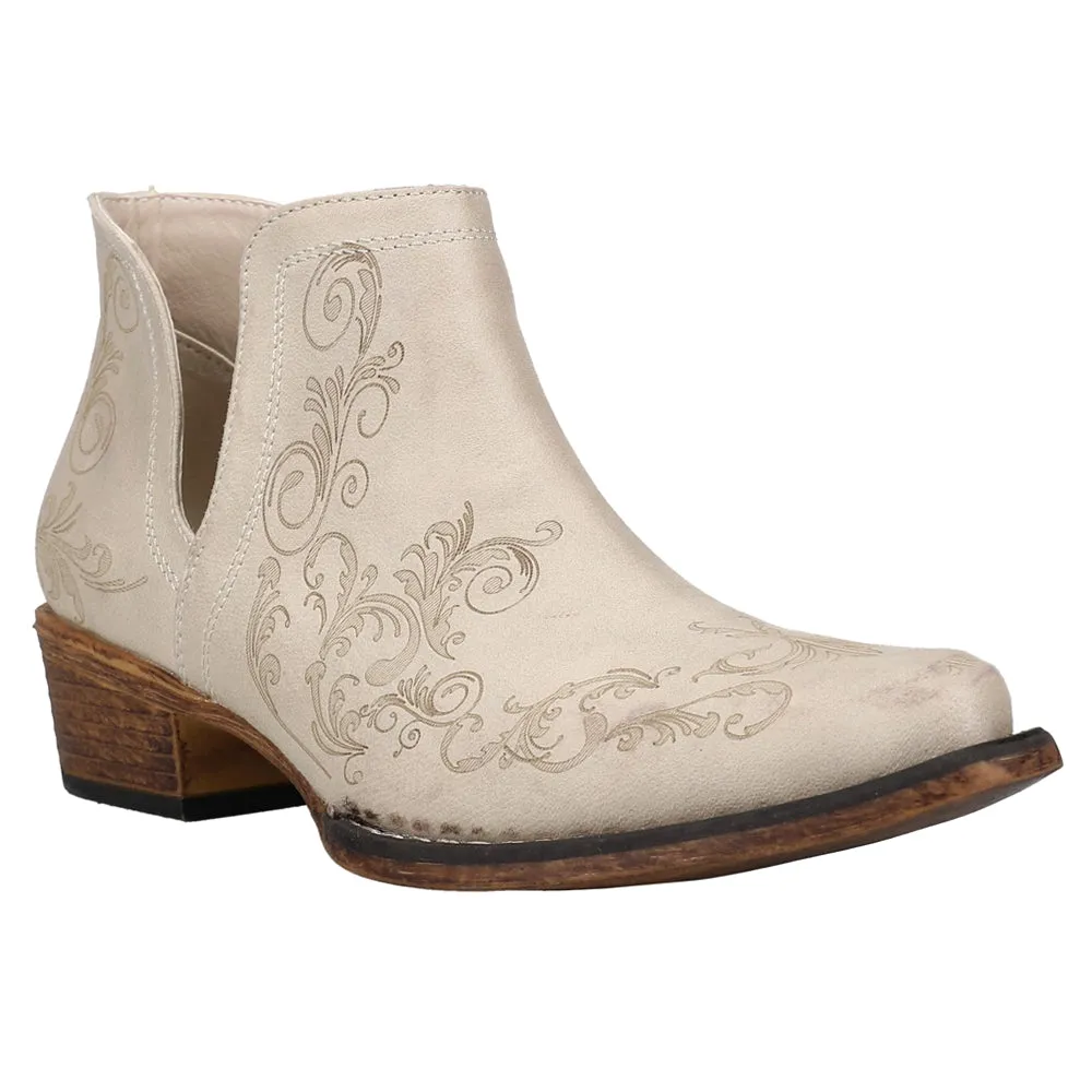 Ava Paisley Embossed Snip Toe Cowboy Booties