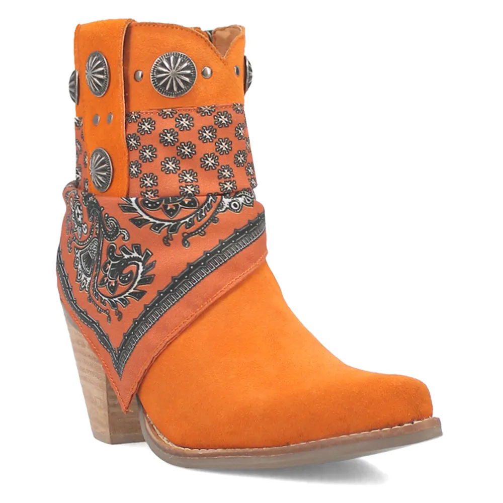 Bandida Paisley Studded Round Toe Cowboy Booties