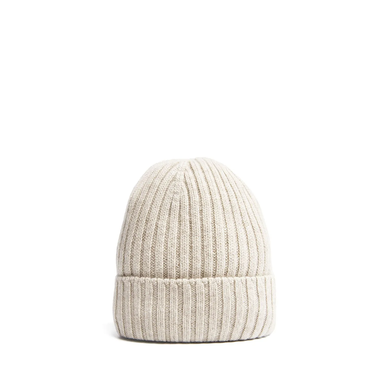 BEIGE RIBBED BEANIE