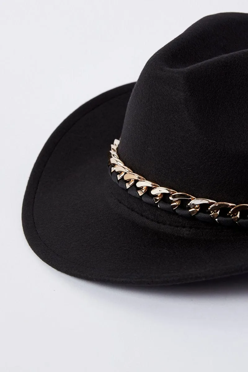 Black Chain Decor Cowboy Hat