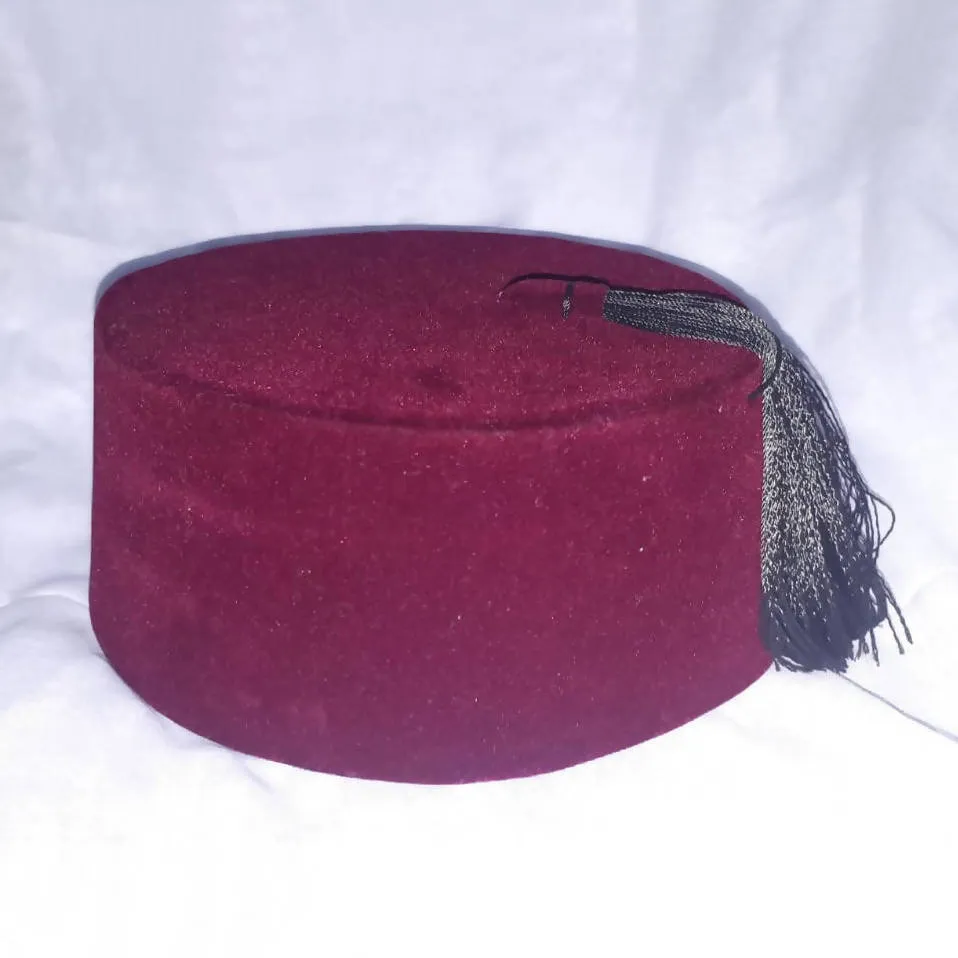 Burgundy Moroccan Hat "Tarbouche"