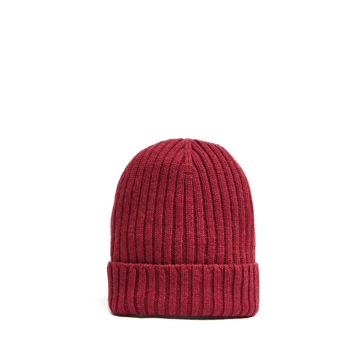 BURGUNDY RIBBED BEANIE