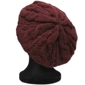 Cable Knit Beret - Smoked Topaz