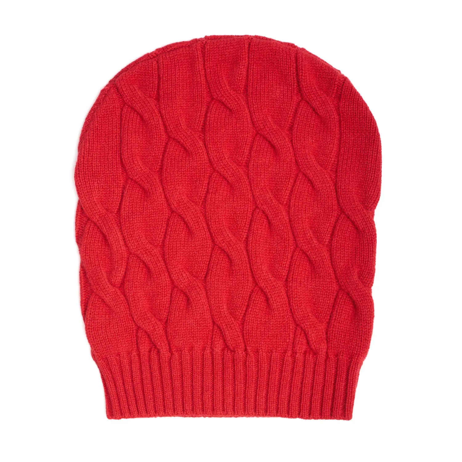 CABLE-KNIT RED HAT