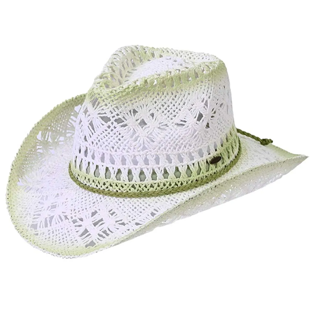 C.C Ombre Open Weave Cowboy Hat