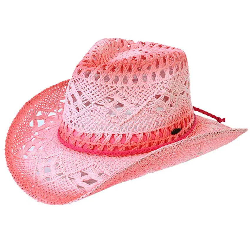 C.C Ombre Open Weave Cowboy Hat