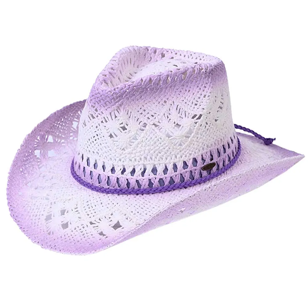 C.C Ombre Open Weave Cowboy Hat