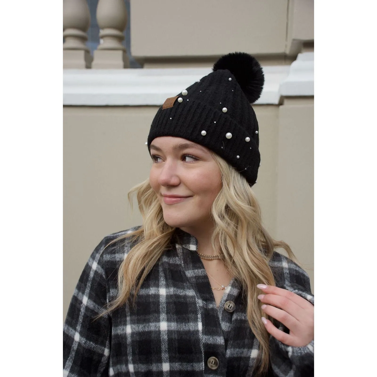 C.C. Pearl Beanie - Black