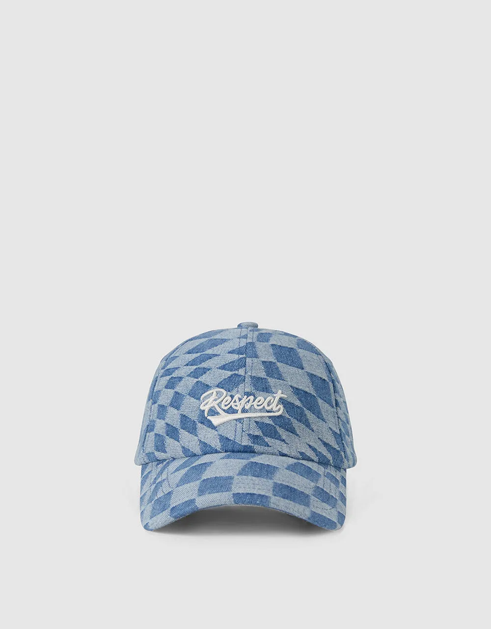 Checkered Denim Baseball Cap