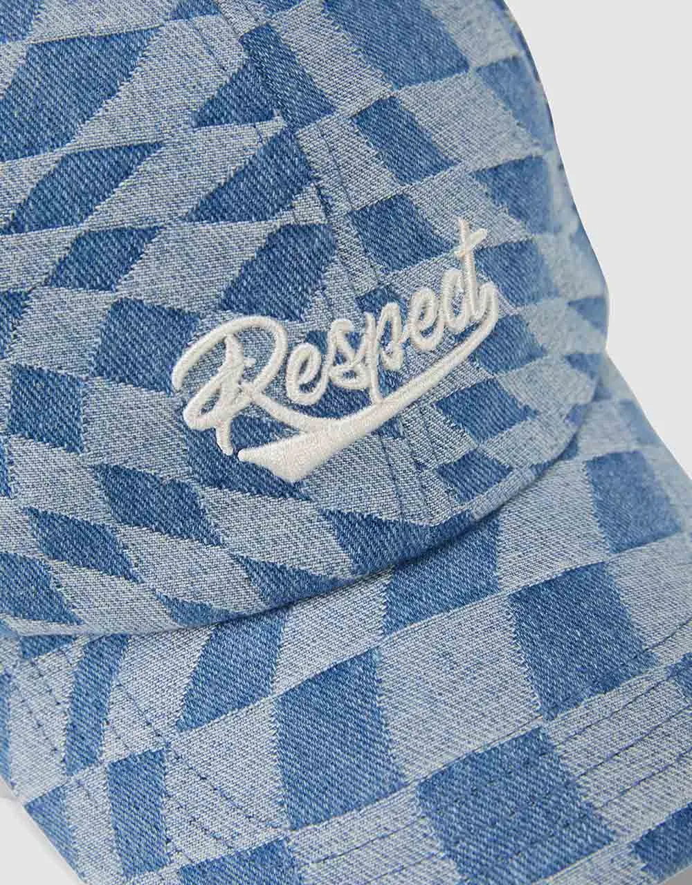 Checkered Denim Baseball Cap