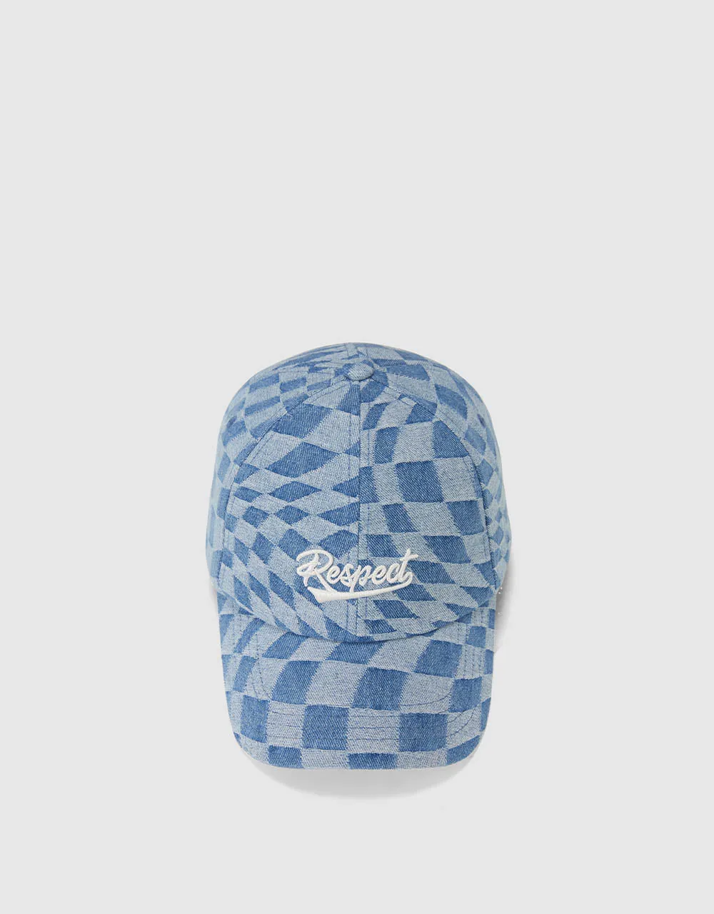 Checkered Denim Baseball Cap