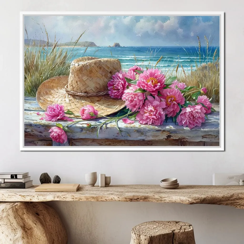 Coastal Blossoms and Sun Hat