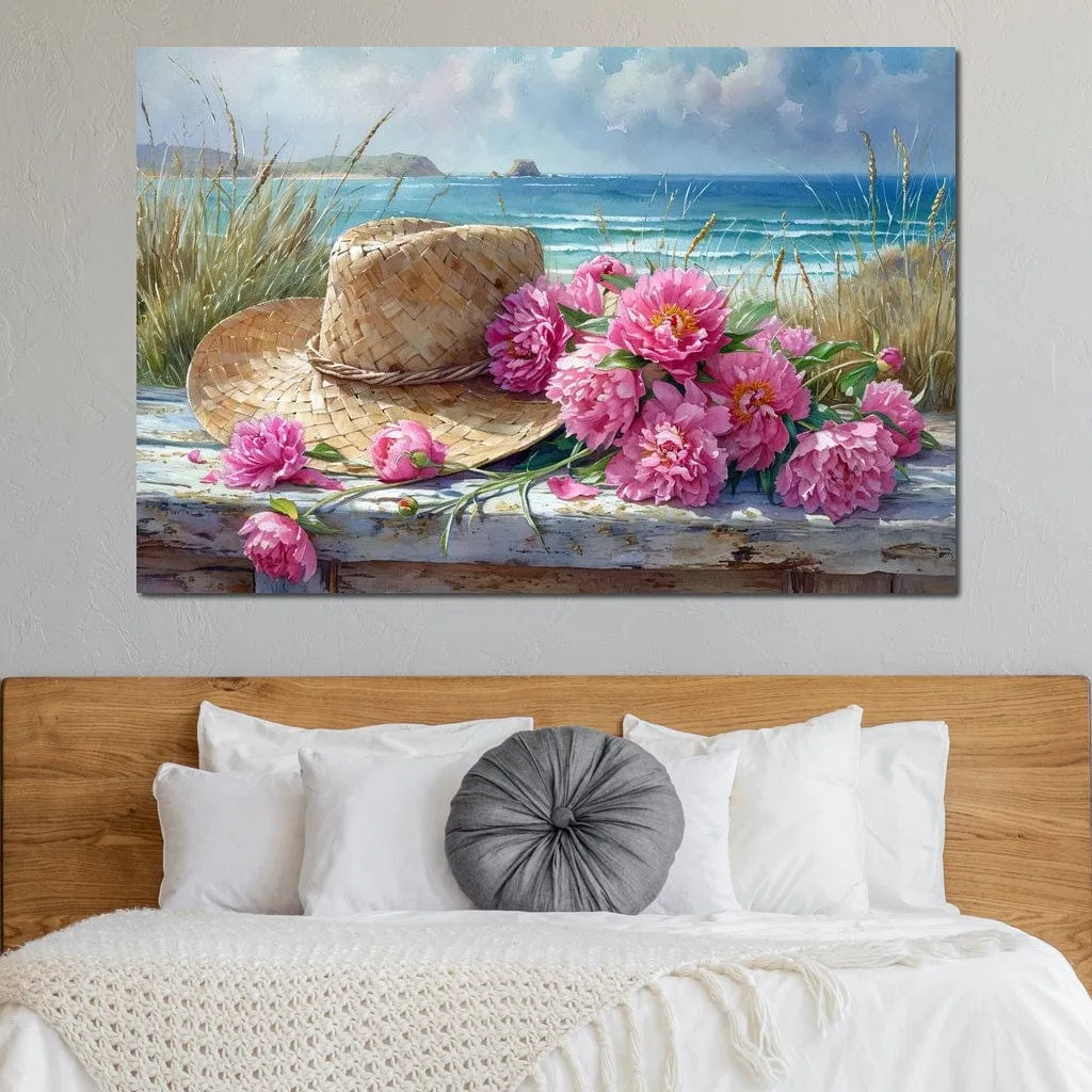 Coastal Blossoms and Sun Hat