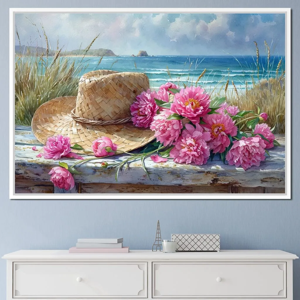 Coastal Blossoms and Sun Hat