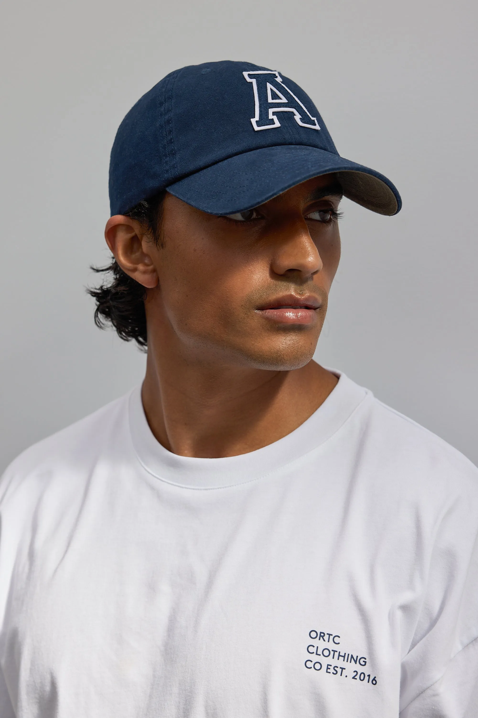 Collegiate Letter Cap Navy