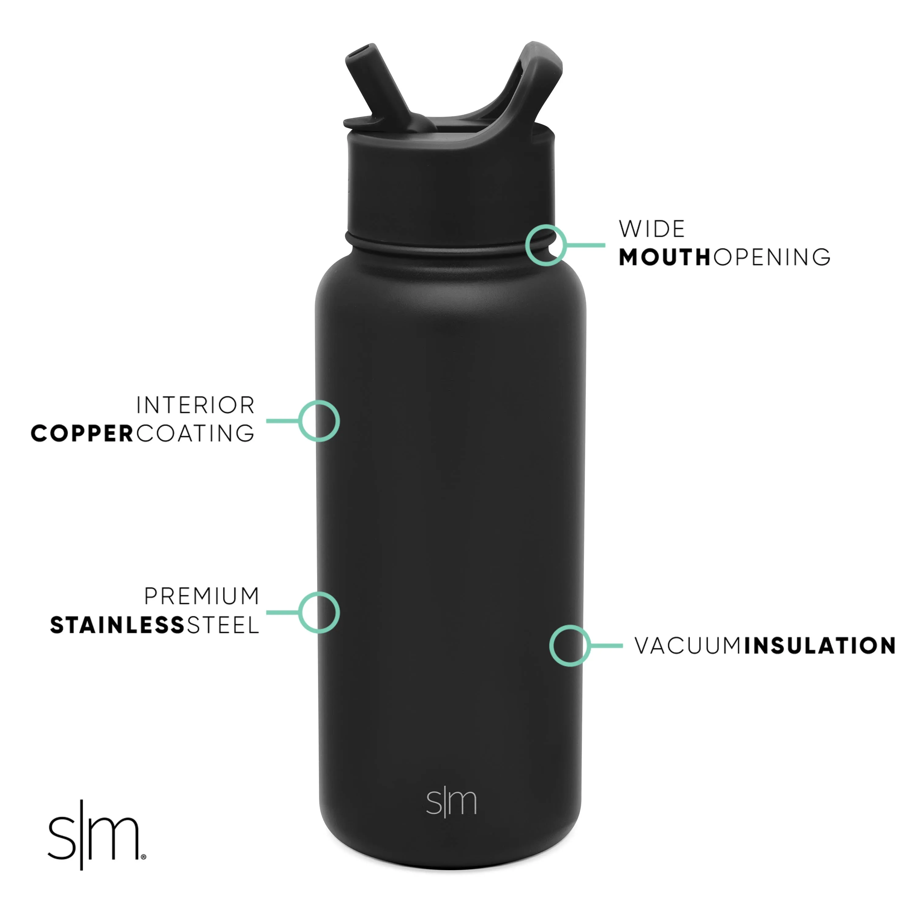 Collegiate Summit Water Bottle with Straw Lid