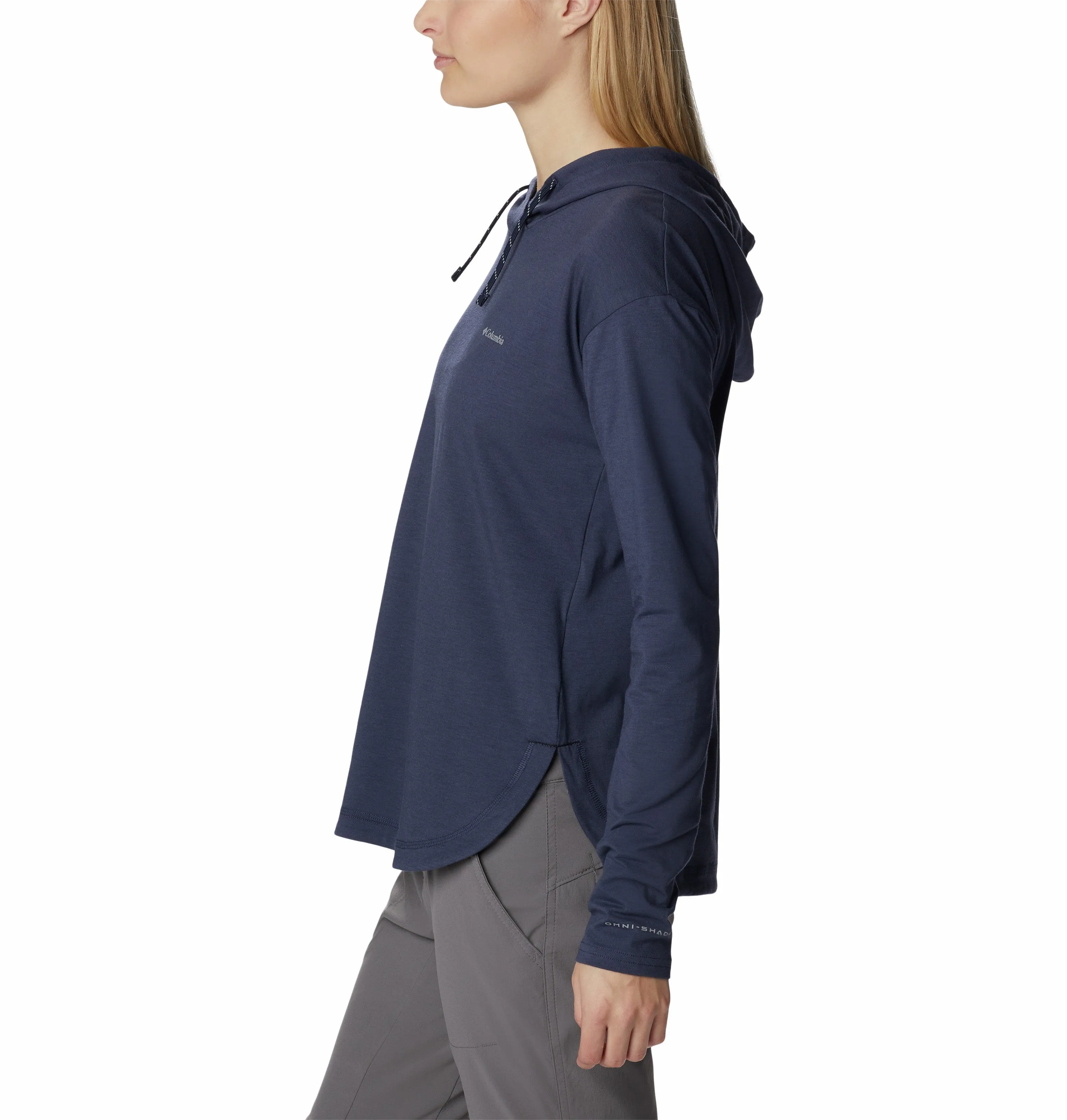 Columbia Ladies Sun Trek Wicking Sun Protection Hooded Pullover -NOCTURNAL