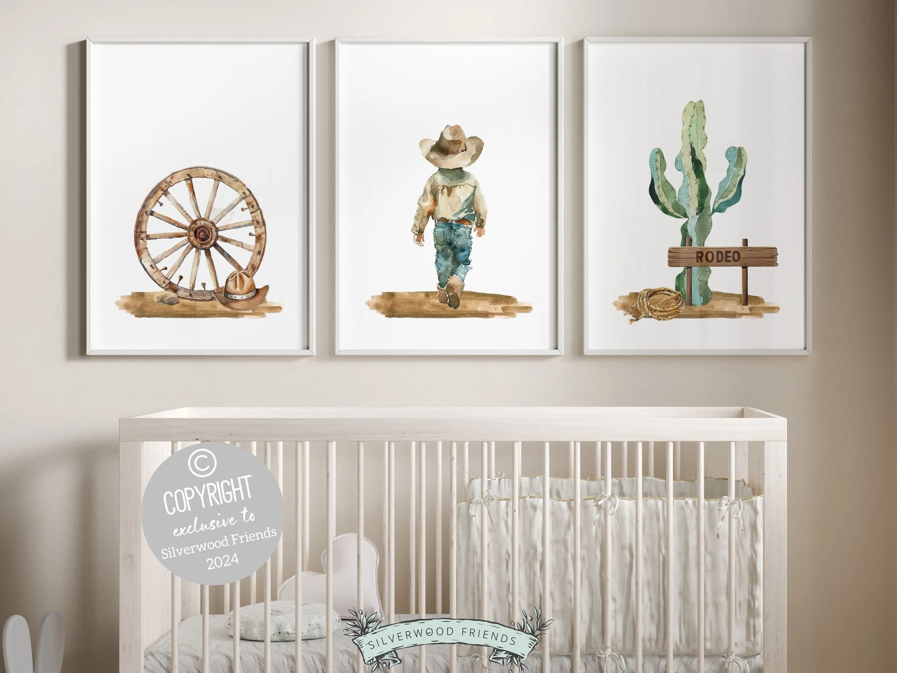 Cowboy Nursery Prints - Set 6