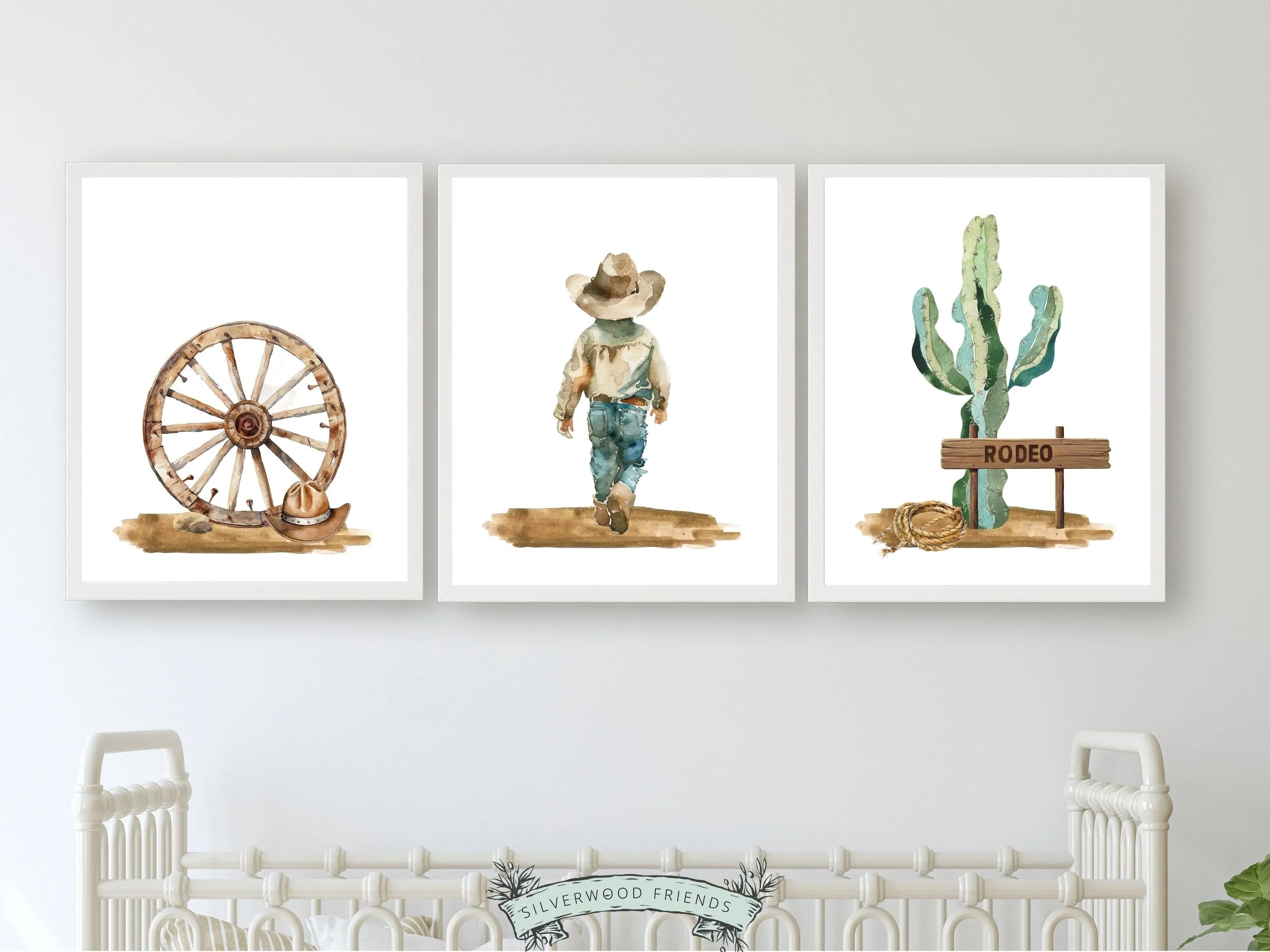 Cowboy Nursery Prints - Set 6