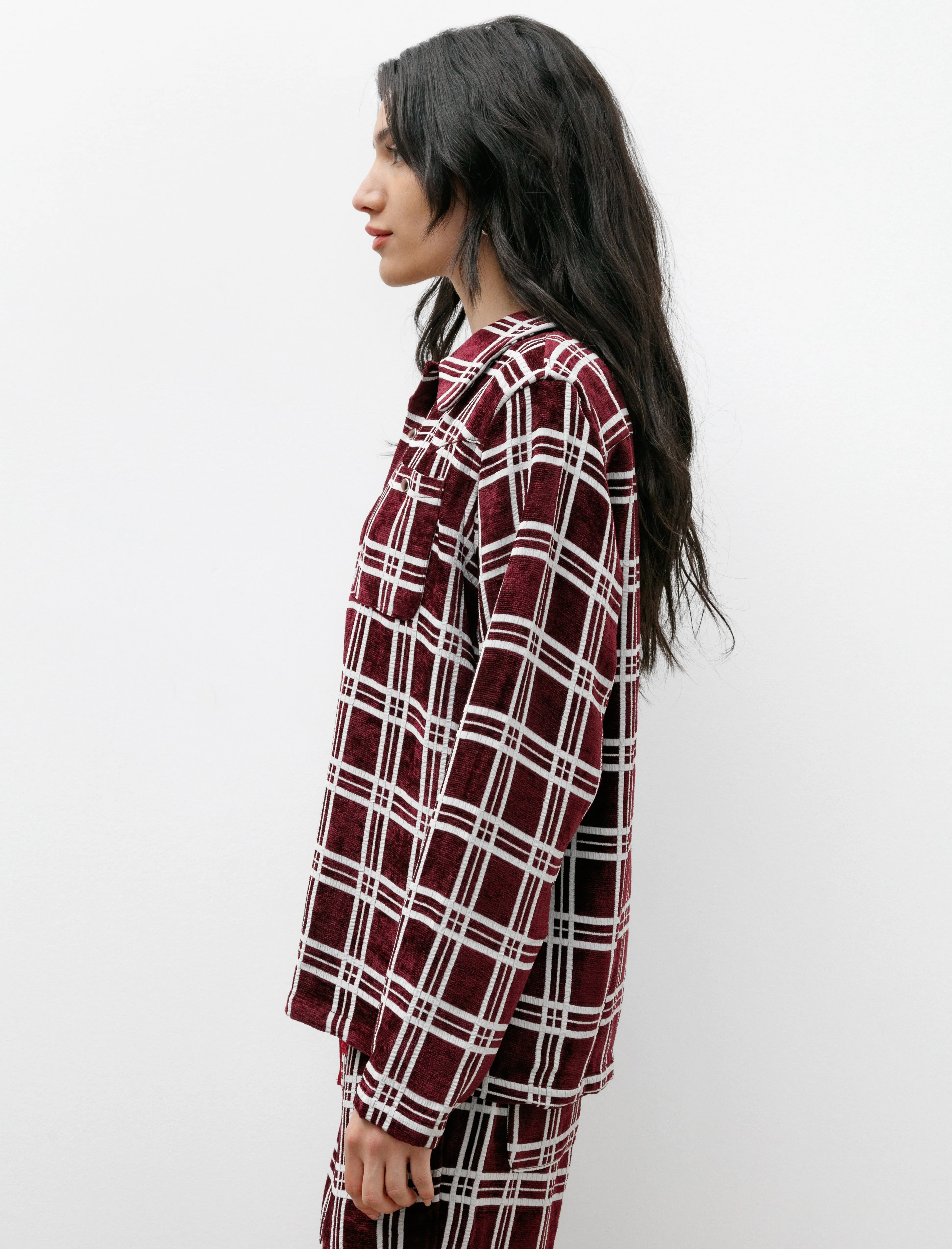 Cowboy One Up Shirt Mall Plaid Bordeaux