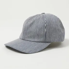 Crown Cap Engineer Stripe Ball Cap - White/Navy Stripe