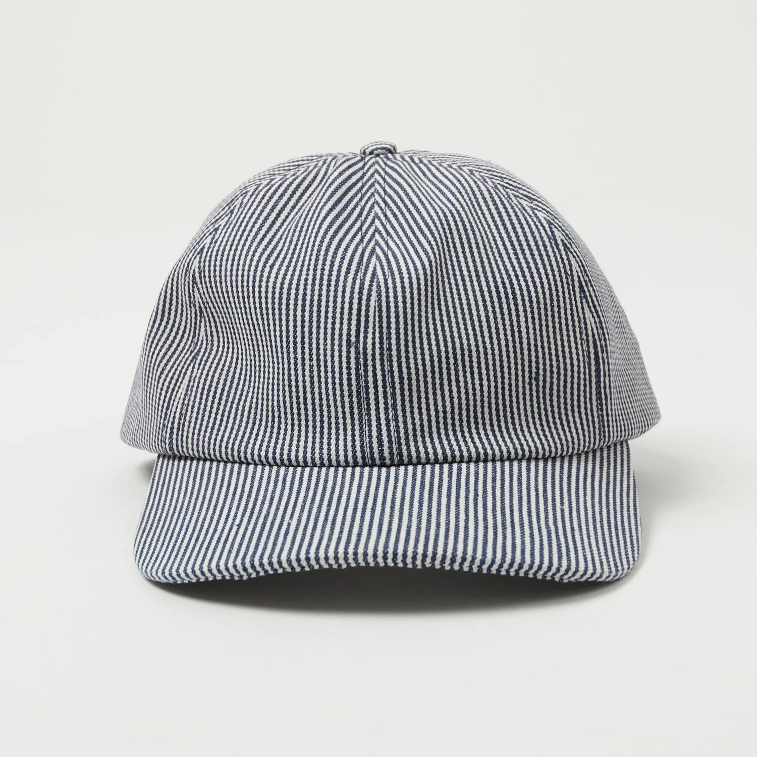 Crown Cap Engineer Stripe Ball Cap - White/Navy Stripe