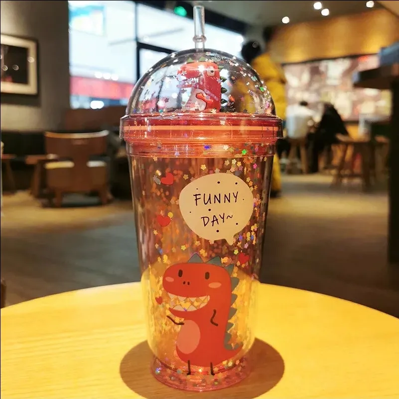 Dinosaur Tumbler with Straw