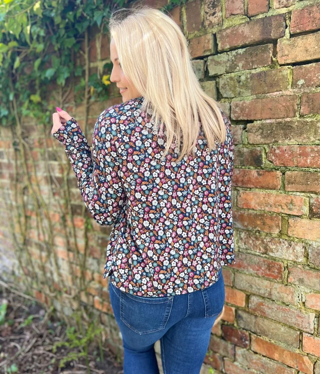 Floral Setting Sun Jersey Top