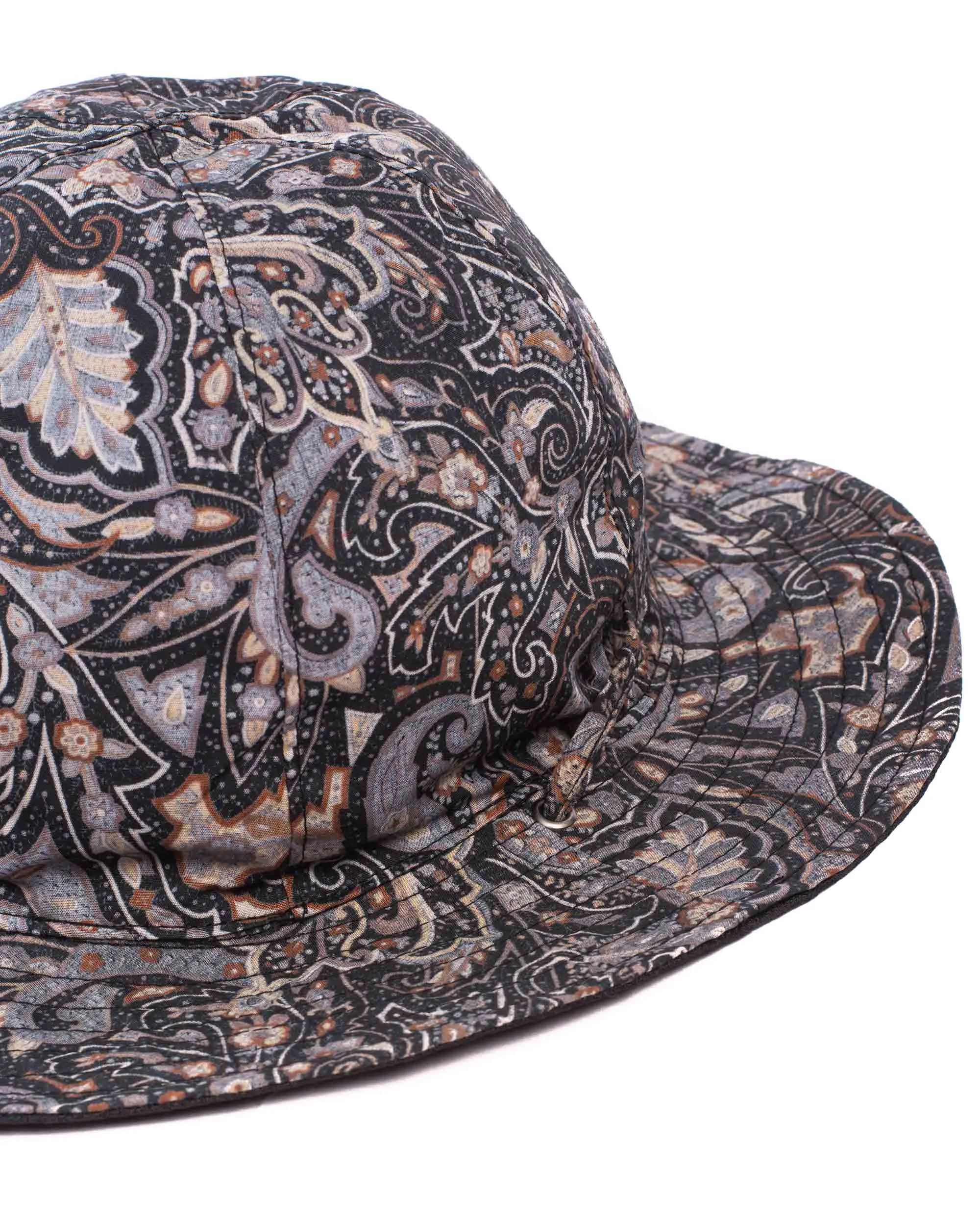 Found Feather Military Sun Hat (Reversible) Paisley   Yoryu Black