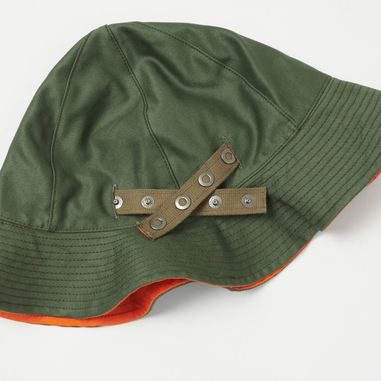 Freewheelers Reversible U.S. Army Sun Hat - Olive Green/Orange