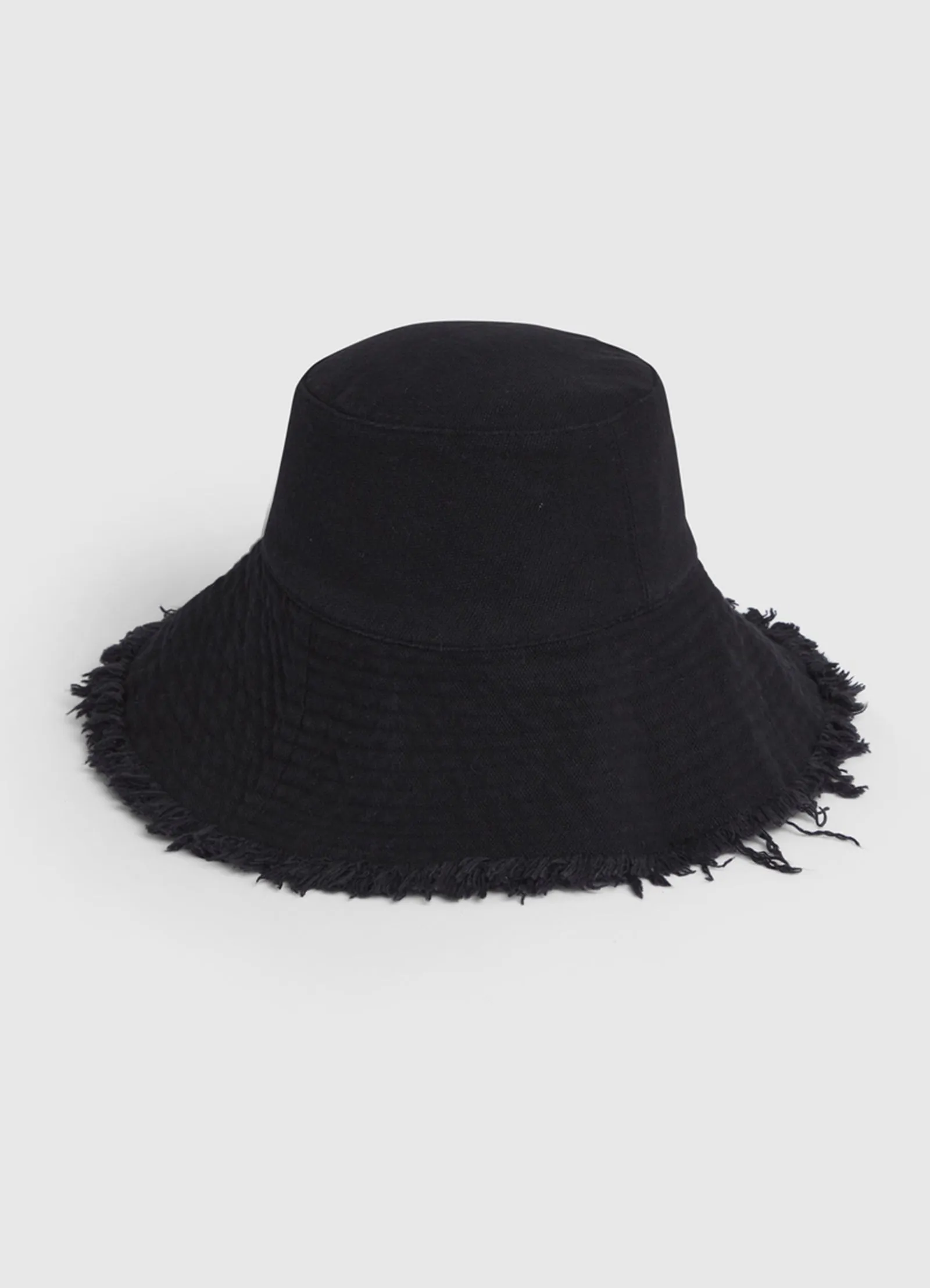 Fringe Bucket Hat - Black