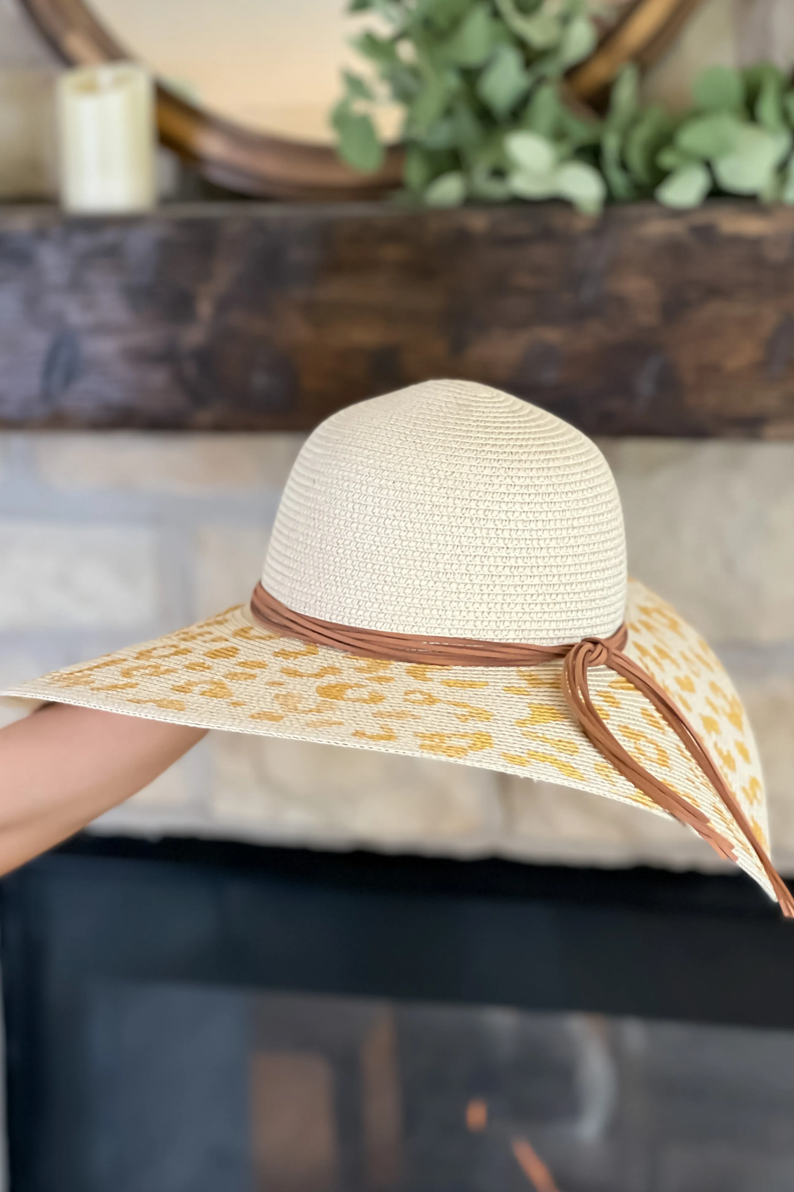 Gilder Leopard Sun Hat : Natural/Gold