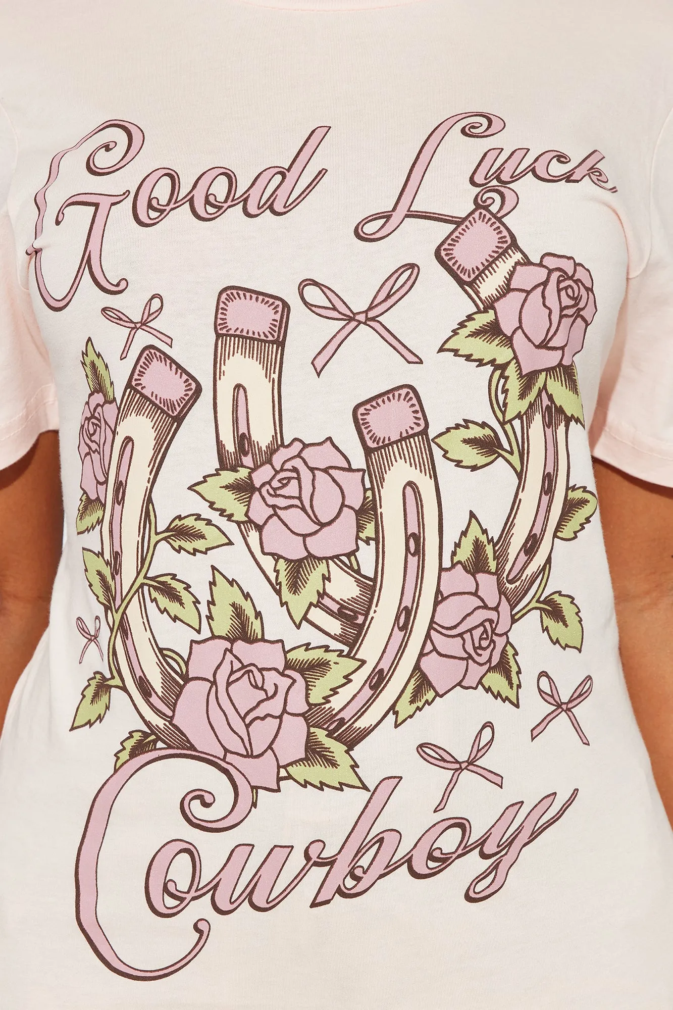 Good Luck Cowboy Tee  - Pink