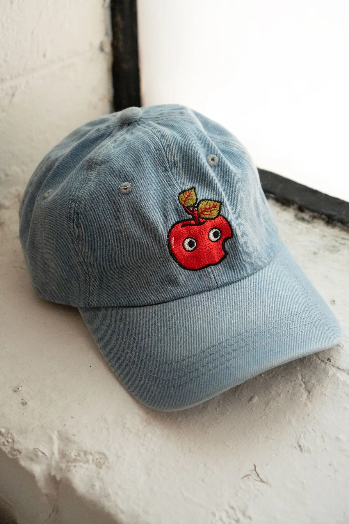 Googly Apple Denim Cap