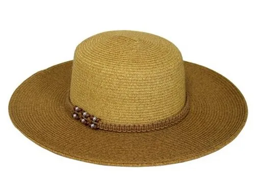 HBY WIDE BRIM SUN HAT WITH BRAID DETAIL