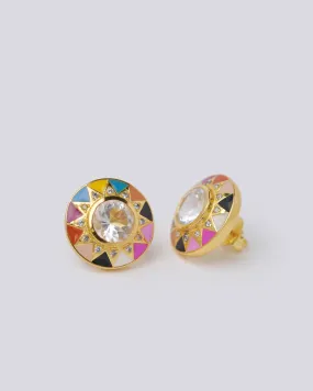 Holi Enamel Sun Earrings