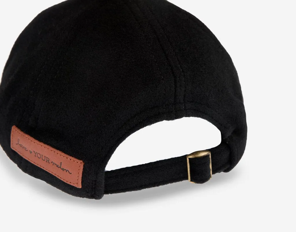 Kids Black Cashmere Cap