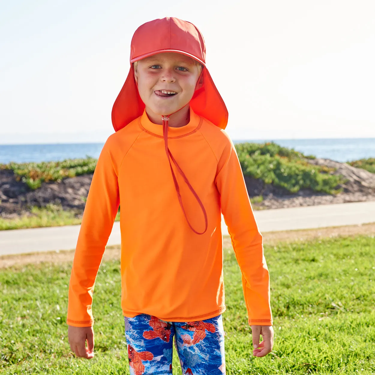 Kids Orange Legionnaire Sun Hat UPF 50 